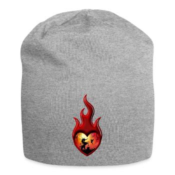 Unicorn with fairy at sunset. - Jersey Beanie - heather grey - Front