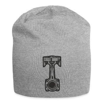 Kolben mit Pleuel - Jersey-Beanie - Grau meliert - Vorne