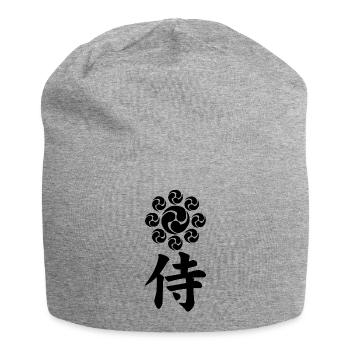 Emblème samouraï du clan Uesugi (noir) - Bonnet en jersey - gris chiné - Devant