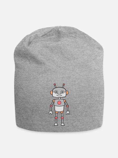 Roboter - Jersey-Beanie - Grau meliert