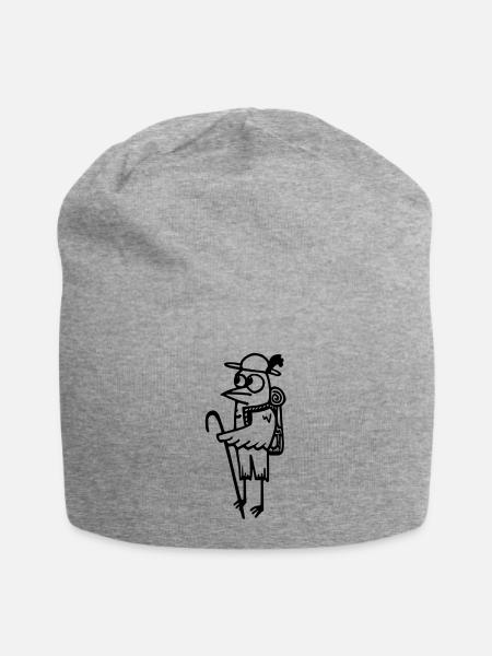 Wanderfalke Cartoon Wortspiel - Spiegelverkehrt - Jersey-Beanie - Grau meliert