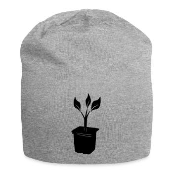 Schneiden in der Aufzuchtschale - Jersey-Beanie - Grau meliert - Vorne