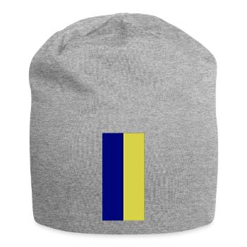 Blau Gelb Farben - Jersey-Beanie - Grau meliert - Vorne