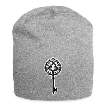 Schlüssel / Schloss / verschlossen / Sicherheit - Jersey-Beanie - Grau meliert - Vorne