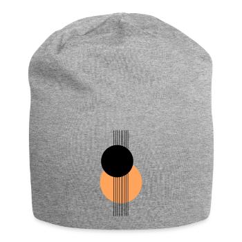 Design géométrique abstrait Orange noir - Bonnet en jersey - gris chiné - Devant