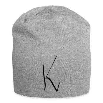 Letter K - Jersey Beanie - heather grey - Front