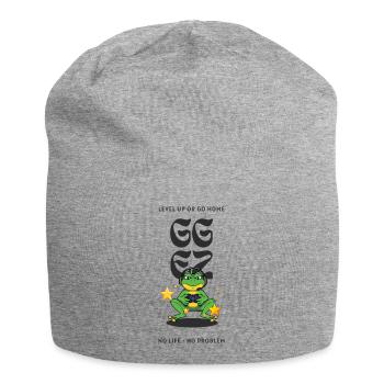Frog Player Level Up - Jersey Beanie - heather grey - Front