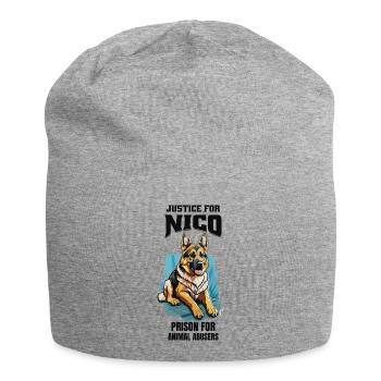 Gerechtigkeit für Nico gegen Tierquälerei - Jersey-Beanie - Grau meliert - Vorne