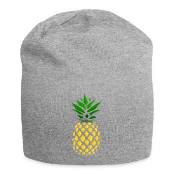 Ananas Tropenprint  - Jersey-Beanie - Grau meliert - Vorne