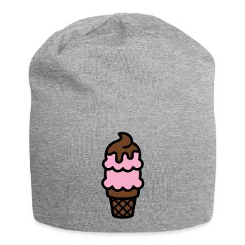 Eiswaffel Eiscreme Icon - Jersey Beanie - heather grey - Front