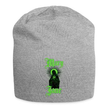 Mary Jane — Blackletter Stoner-Street-Rebellin - Jersey-Beanie - Grau meliert - Vorne