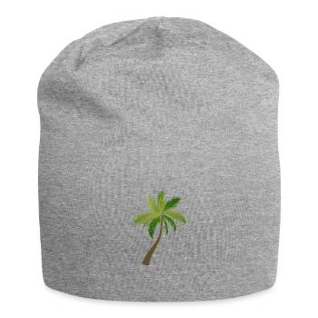 palm tree palm trees 23053 S - Jersey Beanie - heather grey - Front