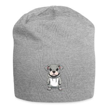 Pit Terrier Dog Funny - Jersey Beanie - heather grey - Front