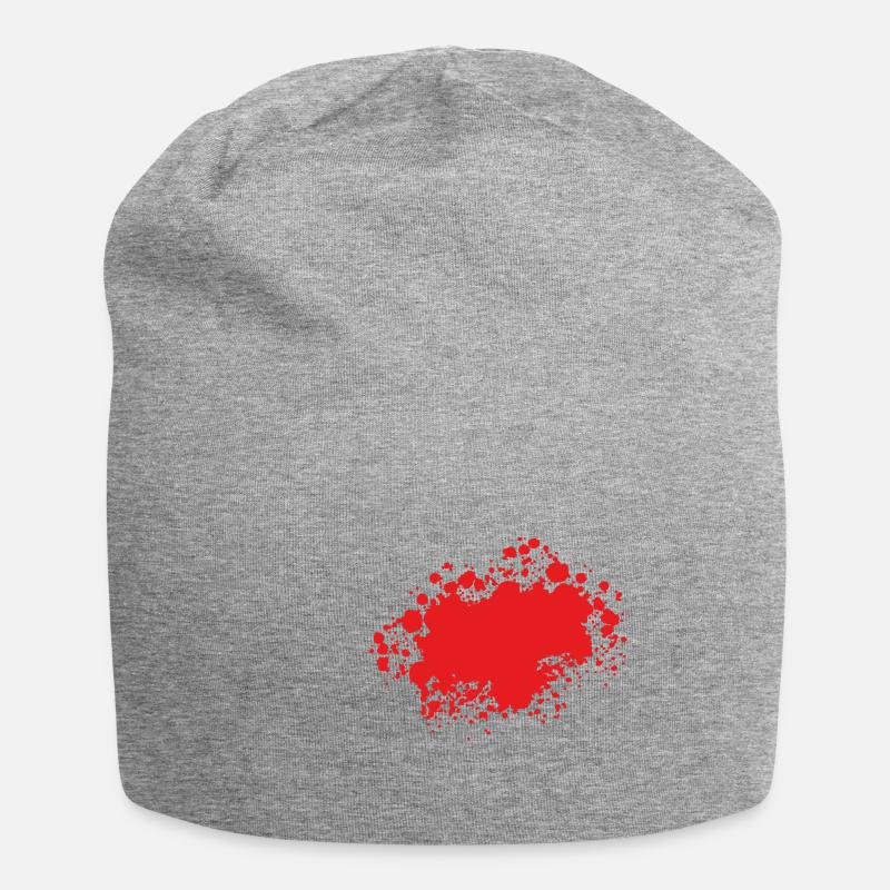 Farbklecks Klecks Farbspritzer Maler Geschenk rot - Jersey-Beanie - Grau meliert