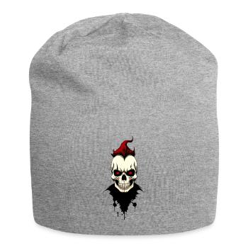 Crâne aux yeux rouges - Bonnet en jersey - gris chiné - Devant