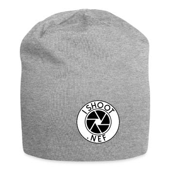 I shoot .nef - Jersey-Beanie - Grau meliert - Vorne