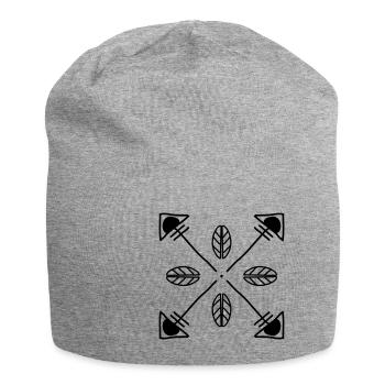 Hipster arrows, vintage, arrow, feather - Jersey Beanie - heather grey - Front