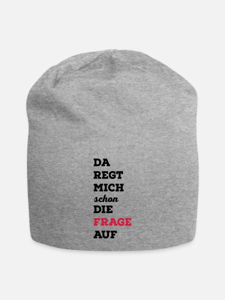 lustig - Jersey-Beanie - Grau meliert