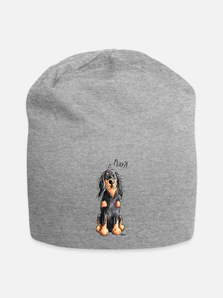 Drôle Gordon Setter dessin animé - Chien - Cadeau - Bonnet en jersey - gris chiné