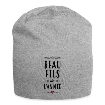 belle-fille / beau-fils / beau fils / belle fille - Bonnet en jersey - gris chiné - Devant