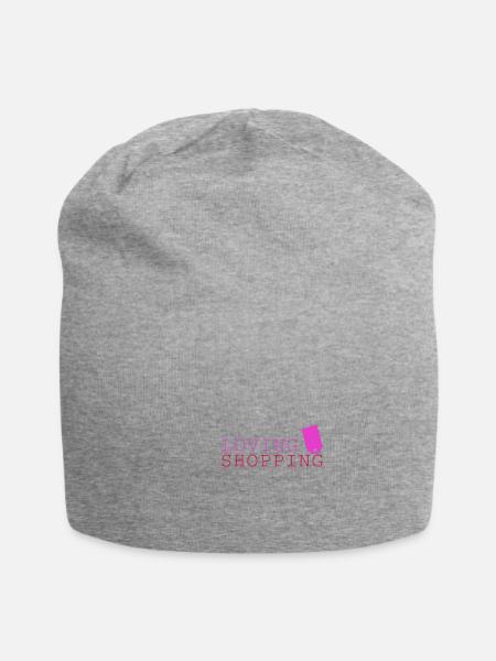 Shopping loving - Einkaufen liebe - Jersey-Beanie - Grau meliert
