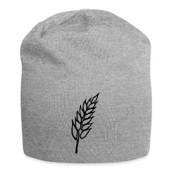 Weizen Illustration Brotbäcker Geschenkidee - Jersey-Beanie - Grau meliert - Vorne
