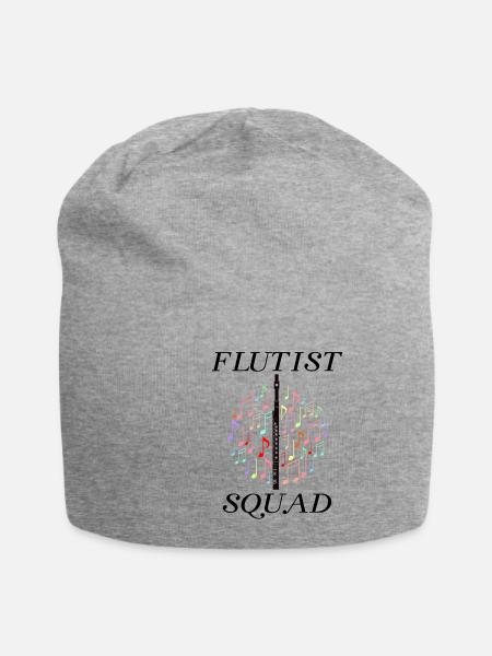 Klassische Musik: Flötist, Orchester, - Jersey-Beanie - Grau meliert