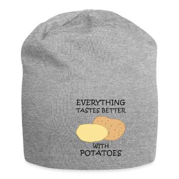 Life With Potatoes Food Hobby Chef Wedges - Jersey Beanie - heather grey - Front