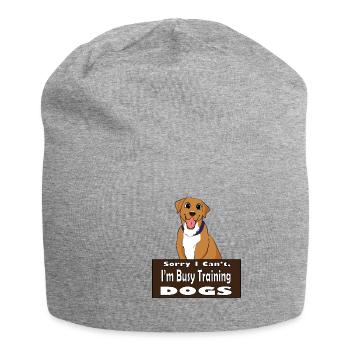 Busy Training Dogs Cute Puppy Dog Training - Jersey Beanie - heather grey - Front
