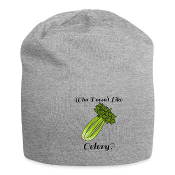Wer mag Sellerie, Gemüse, gesundes Essen - Jersey-Beanie - Grau meliert - Vorne