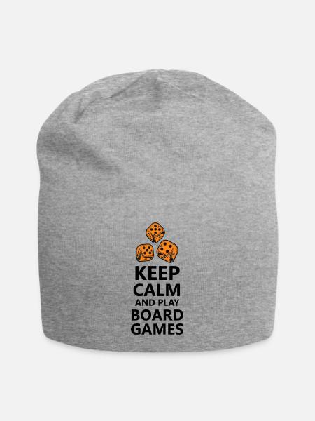 boardgame chess backgammon game night - Jersey-Beanie - Grau meliert