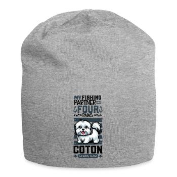Pêche et Coton de Tuléar - Bonnet en jersey - gris chiné - Devant