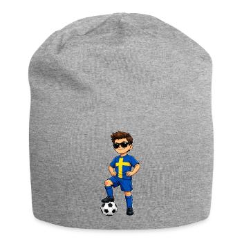 Soccer Boy Sweden Fan Swedish Flag - Jersey Beanie - heather grey - Front