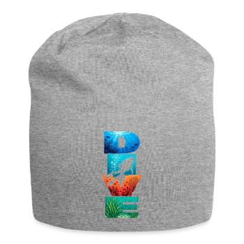Dive Underwater Letter Art - Jersey Beanie - heather grey - Front