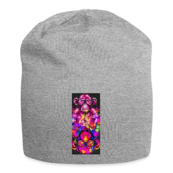Neon-Psychedelische Affen-Pop-Kunst - Jersey-Beanie - Grau meliert - Vorne