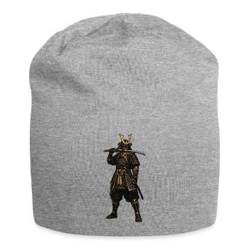 Samurai-Krieger in goldener Rüstung - Jersey-Beanie - Grau meliert - Vorne