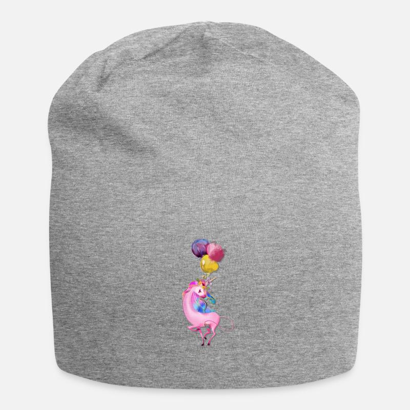 süßes Einhorn - Jersey-Beanie - Grau meliert