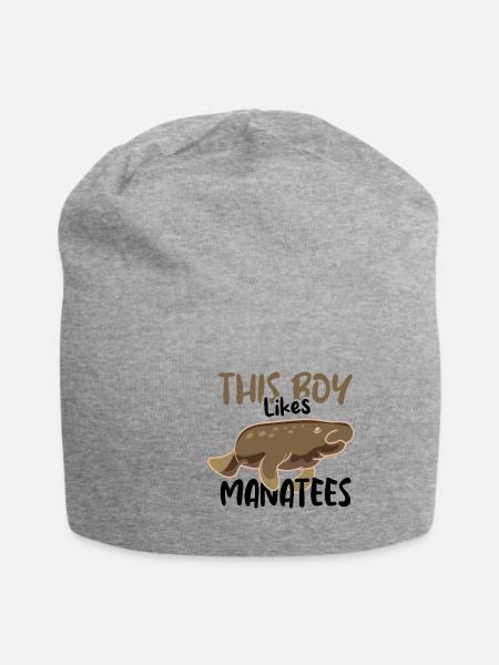 Junge mag Seekühe Nette Seekuh Sea Animal - Jersey-Beanie - Grau meliert