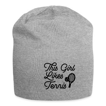 Une fille aime les sports de balle de tennis, les - Bonnet en jersey - gris chiné - Devant
