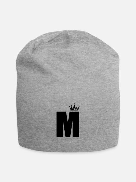 buchstabe M Krone - Jersey-Beanie - Grau meliert