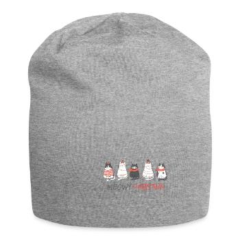 Cadeau drôle de chats de Noël de Noël Meowy - Bonnet en jersey - gris chiné - Devant