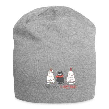 Cadeau drôle de chats de Noël de Noël Meowy - Bonnet en jersey - gris chiné - Devant