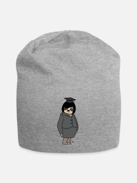 Abschluss Frauen Faultier Frau Doktorhut Bestanden - Jersey-Beanie - Grau meliert