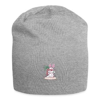 Bunny, Island, Summer, Palm - Jersey Beanie - heather grey - Front