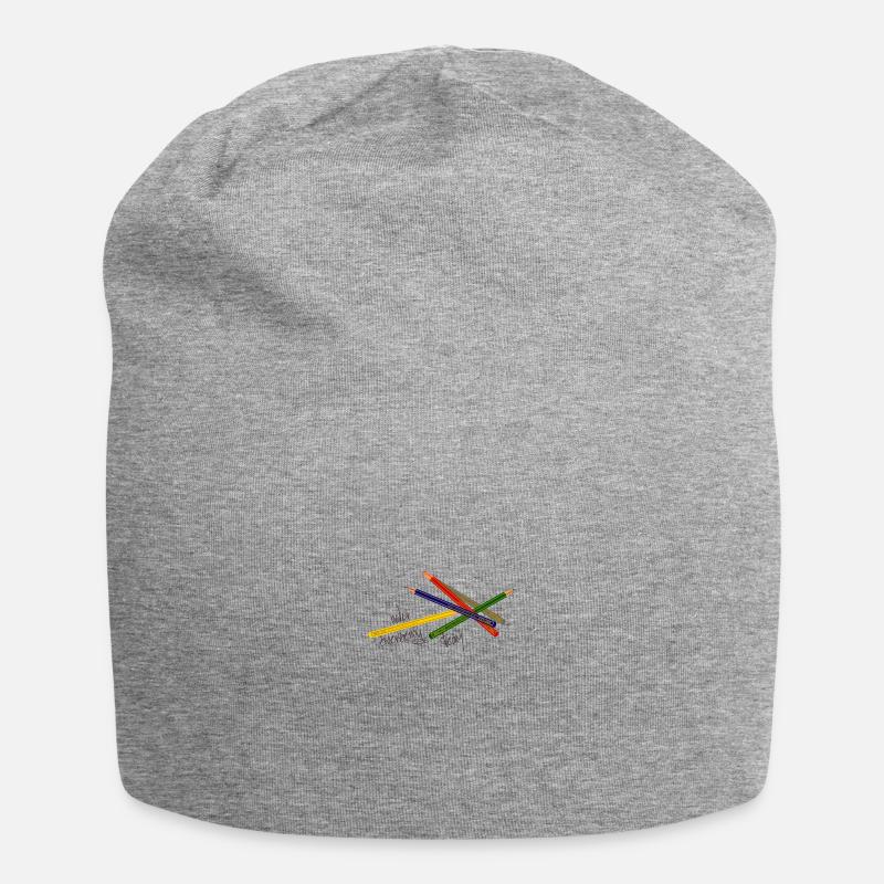 Buntstifte - Jersey-Beanie - Grau meliert