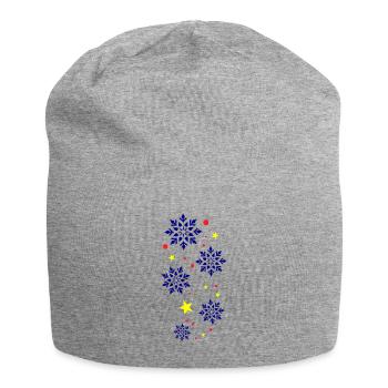 Schneeflocken Bunt - Jersey-Beanie - Grau meliert - Vorne