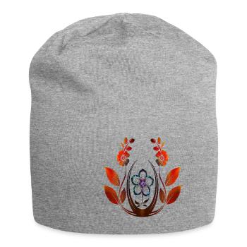 Spring beginning flower - Jersey Beanie - heather grey - Front