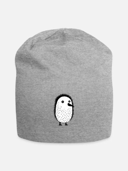 Quirky Igel - Jersey-Beanie - Grau meliert
