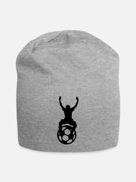 Geschenk Fußball, WM, EM, Sport, Fan - Jersey-Beanie - Grau meliert