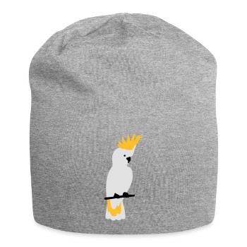Kakadu Papagei - Jersey-Beanie - Grau meliert - Vorne